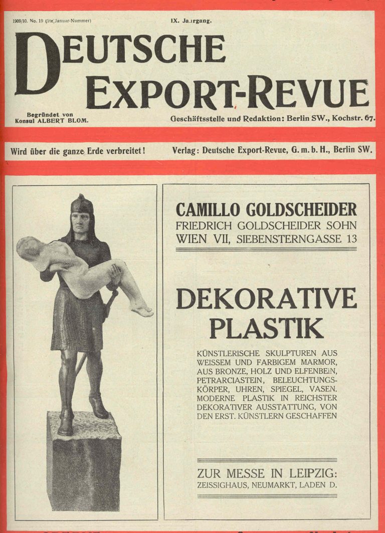 Camillo Goldscheider Deutsche Export Revue 1910