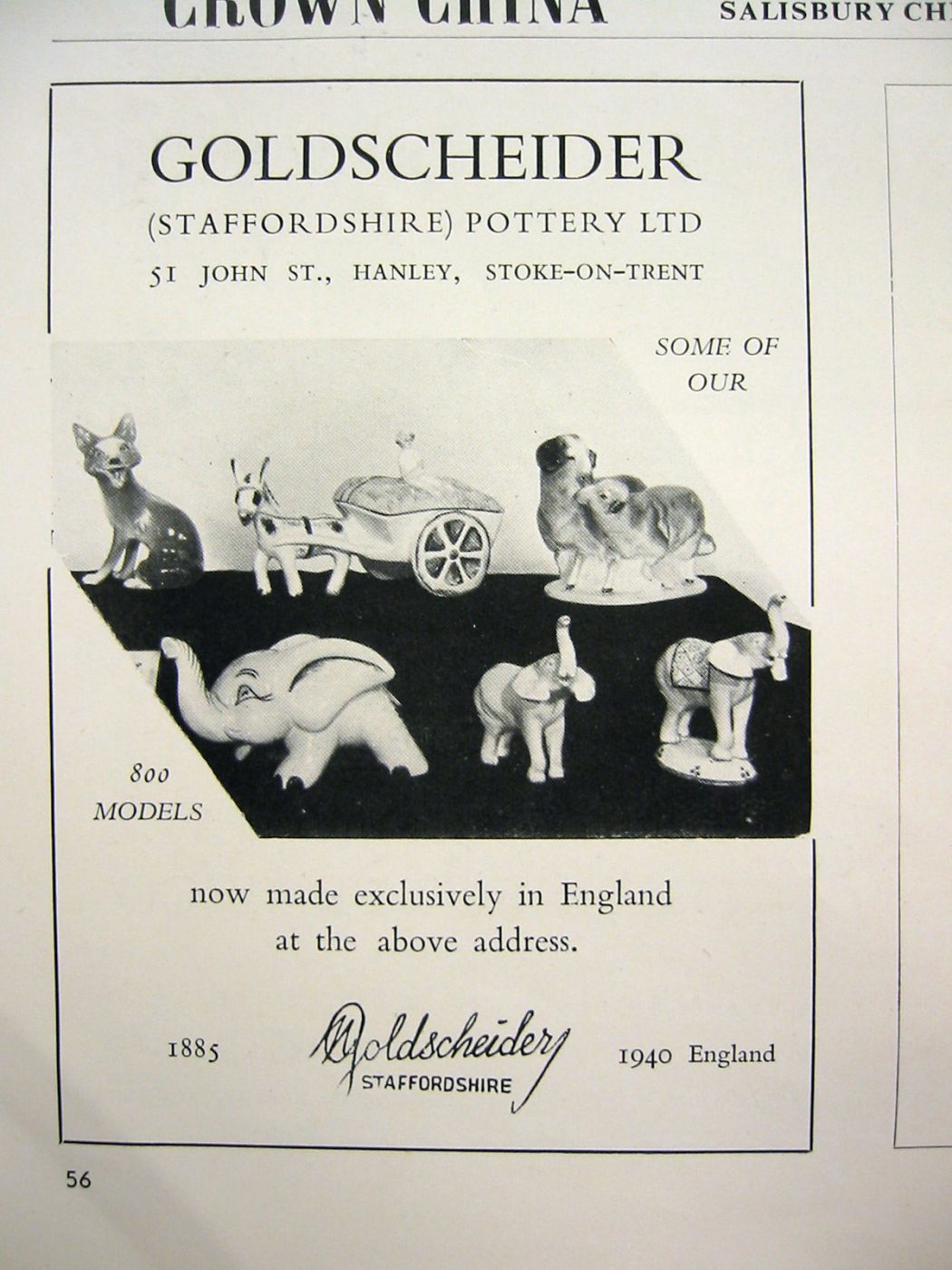 Marcel Goldscheider Staffordshire Ad 1940